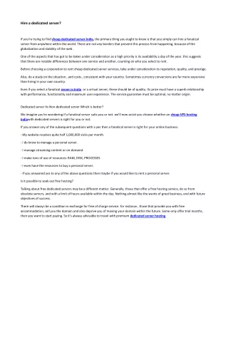 hire a dedicated server