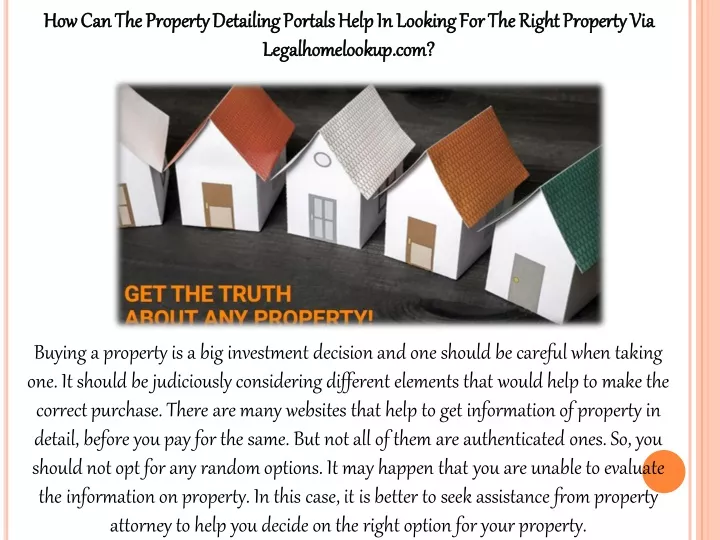 how can the property detailing portals help