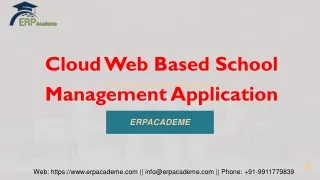 Cloud Web Based School Management Application