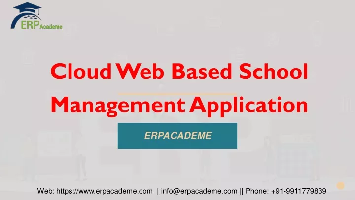 cloud web based school management application