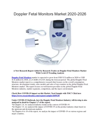 doppler fetal monitors market 2020 2026