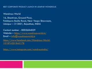 best corporate product launch in udaipur wondrous