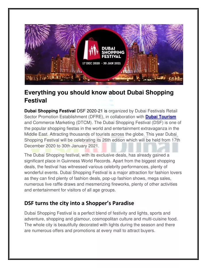 everything you should know about dubai shopping