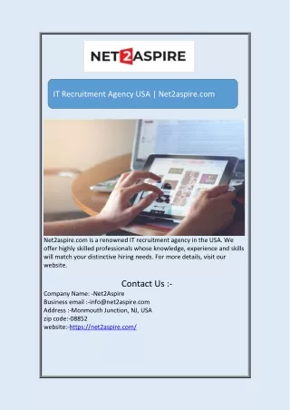 IT Recruitment Agency USA | Net2aspire.com