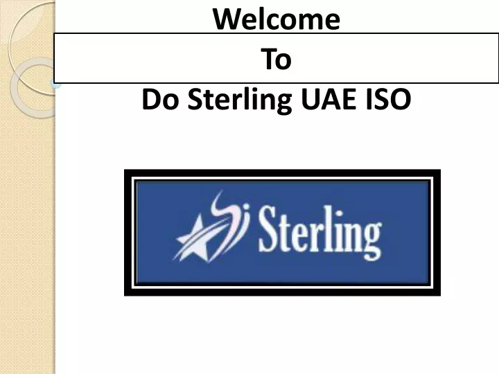welcome to do sterling uae iso