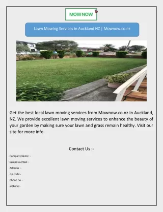 Lawn Mowing Services in Auckland NZ | Mownow.co.nz