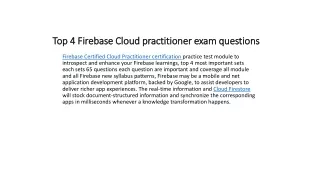top 4 firebase cloud practitioner exam questions