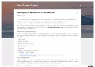 united pressure cookers