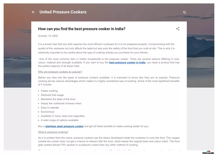 united pressure cookers