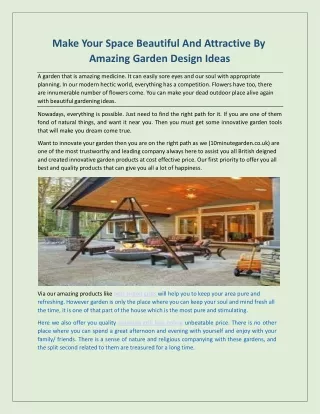 make your space beautiful and attractive by amazing garden design ideas