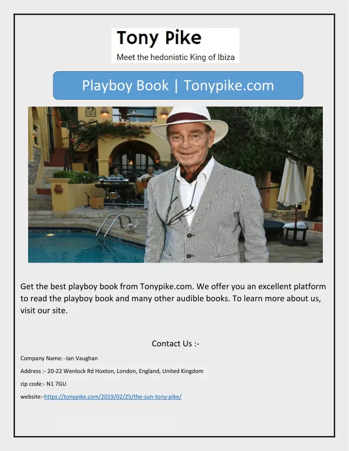 playboy book tonypike com