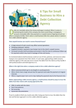 6 Tips for Small Business to Hire a Debt Collection Agency