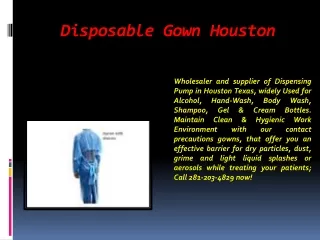 Disposable Gown Houston