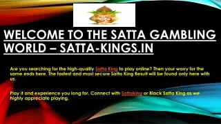 Trusted satta king gambling, black satta king game