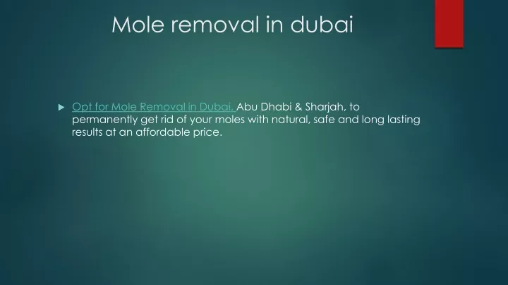 mole removal in dubai