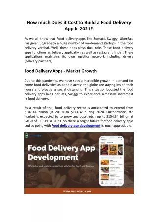 How much Does it Cost to Build a Food Delivery App in 2021?