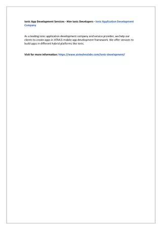 ionic app development services hire ionic
