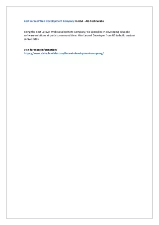 best laravel web development company