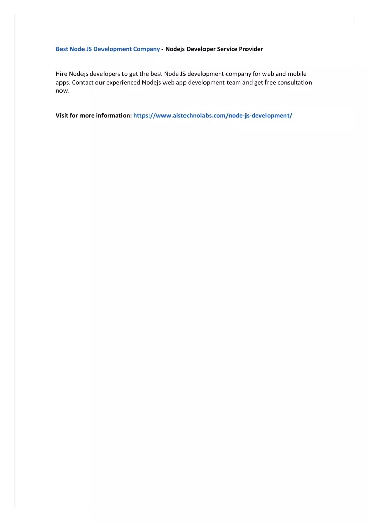 best node js development company nodejs developer