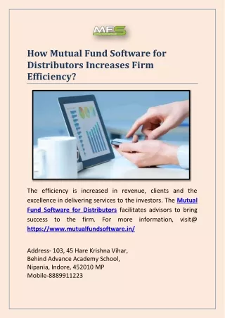 how mutual fund software for distributors