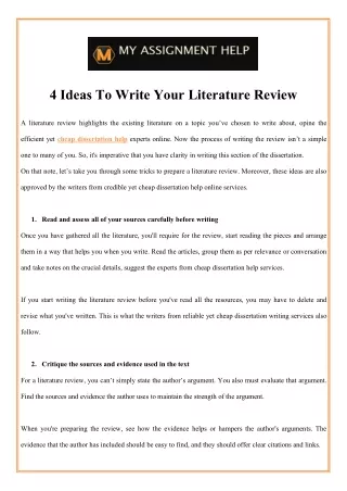 4 ideas to write your literature review
