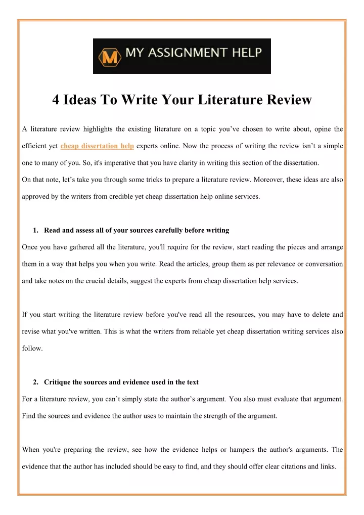 4 ideas to write your literature review