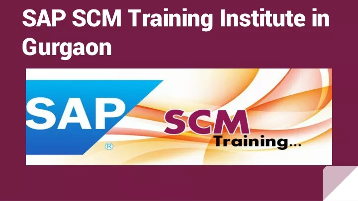 sap scm training institute in gurgaon