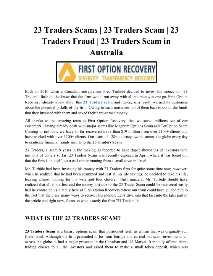 23 traders scams 23 traders scam 23 traders fraud