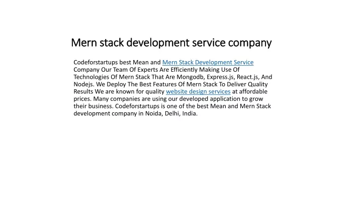 mern stack development service company