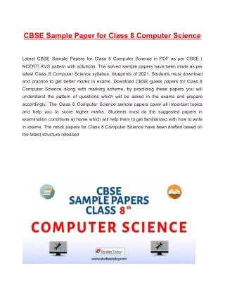 cbse sample paper for class 8 computer science