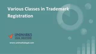 Various Classes in Trademark Registration