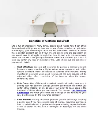 benefits of getting insured