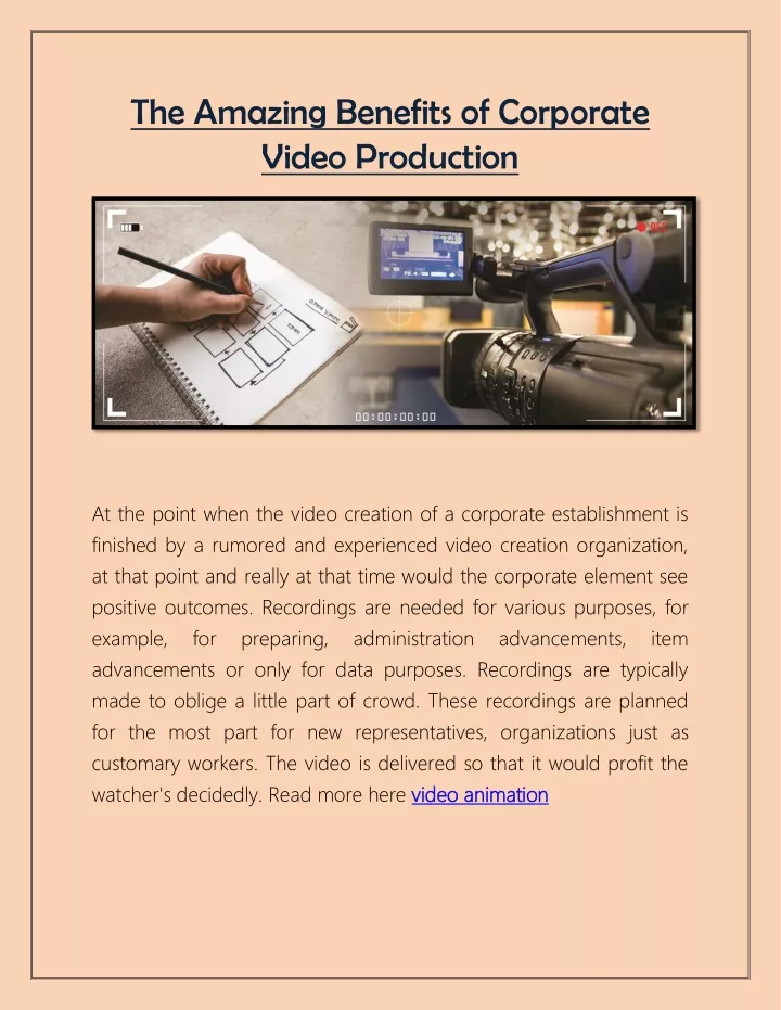 the amazing benefits of corporate video production