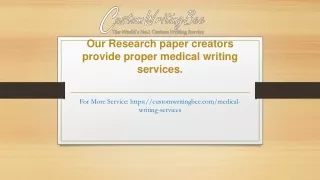 Medical Writing Services for Article  Research Methods