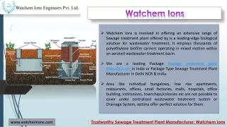 Best Effluent Treatment Plant Supplier: Watchem Ions