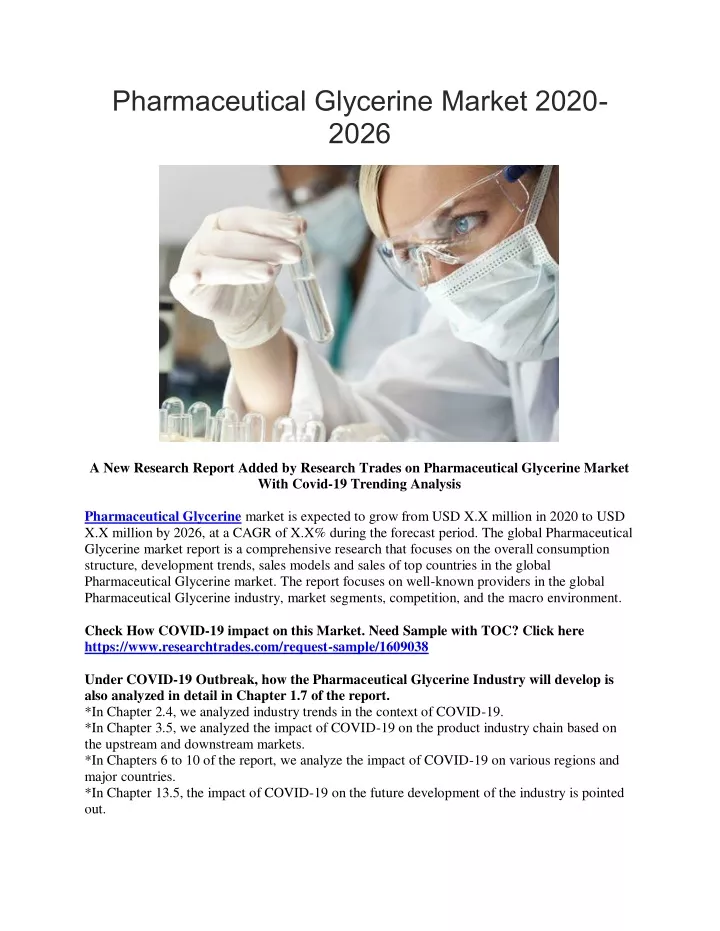 pharmaceutical glycerine market 2020 2026