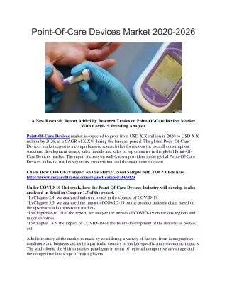 point of care devices market 2020 2026