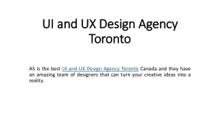 UI and UX Design Agency Toronto