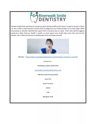 Emergency Dentist Rock Hill SC | Riverwalksmiledentistry.com