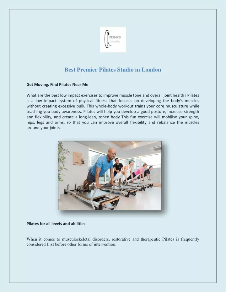 PPT - Best Premier Pilates Studio in London PowerPoint
