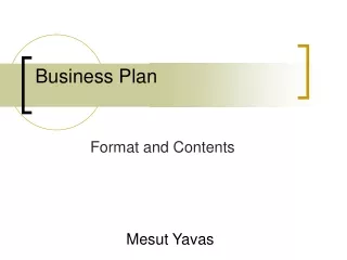 Mesut Yavas - Business Plan