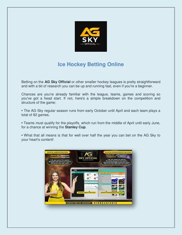ice hockey betting online
