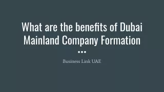 What Are the Benefits of Dubai Mainland Company Formation