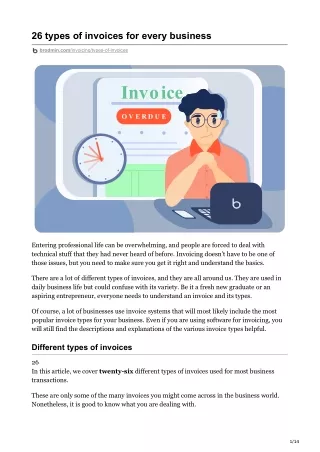 26 types of invoices for every business