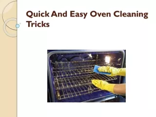 quick and easy oven cleaning tricks