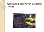 Quick And Easy Oven Cleaning Tricks