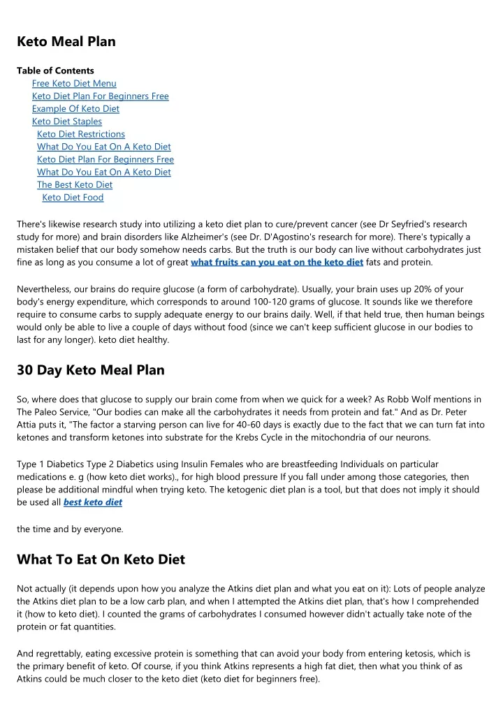 keto meal plan