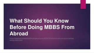 what should you know before doing mbbs from abroad