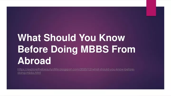 what should you know before doing mbbs from abroad