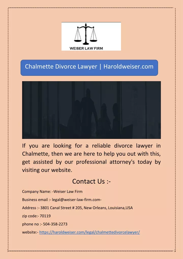 chalmette divorce lawyer haroldweiser com